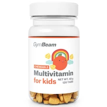 GymBeam Multivitamin narancs ízű rágótabletta gyerekeknek 120db