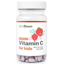 GymBeam C-vitamin eper ízű rágótabletta gyerekeknek 120db