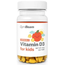 GymBeam D3-vitamin narancs ízű rágótabletta gyerekeknek 120db