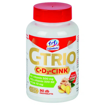 1×1 Vitamin C-TRIO C+D3+Cink gyömbéres rágótabletta 90db