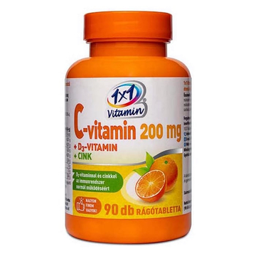 1×1 Vitamin C-vitamin + D3+Cink narancsos rágótabletta 90db