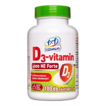1×1 Vitamin D3-vitamin 4000NE Forte rágótabletta 100db