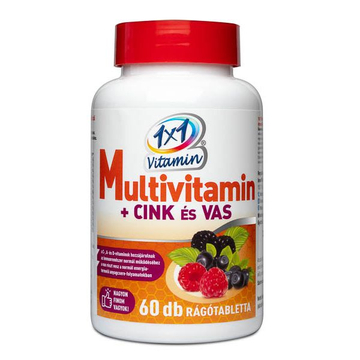 1×1 Vitamin Multivitamin + cink és vas rágótabletta 60 db