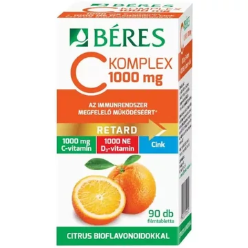 Béres C Komplex Retard C-vitamin 1000mg + D3+Cink filmtabletta 90db