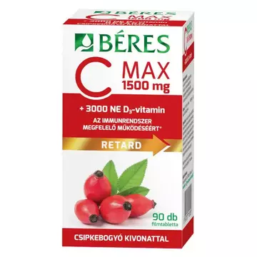 Béres C MAX RETARD C-vitamin 1500mg + D3 3000NE filmtabletta 90db