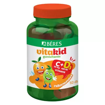 Béres VitaKid C-vitamin + D3-vitamin gumivitamin 50db