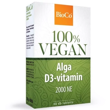 BioCo 100% VEGAN Alga D3-vitamin 2000NE tabletta 60db