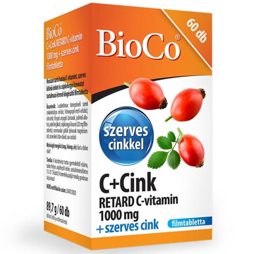 BioCo C+Cink Retard C-vitamin 1000mg + szerves Cink tabletta 60db