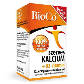 BioCo Szerves Kalcium + D3-vitamin tabletta 90db