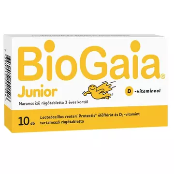 BioGaia Junior D-vitamin narancs ízű rágótabletta 10db