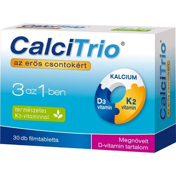 CalciTrio – Kalcium + K2 + D3-vitamin filmtabletta 30db