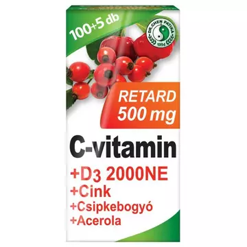 Dr. Chen C-vitamin 500mg+D3-vitamin+cink RETARD tabletta 105db