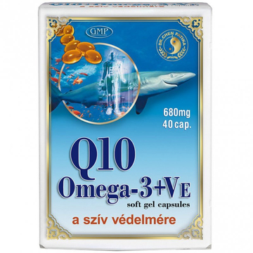 Dr. Chen Q10 + Omega-3 halolaj + E-vitamin kapszula 40db