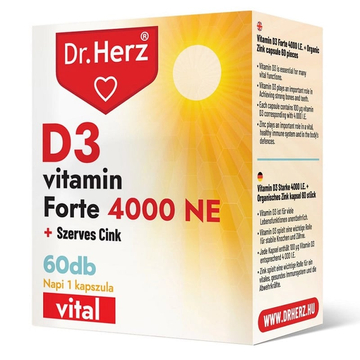 Dr. Herz D3-vitamin Forte 4000NE + Szerves Cink kapszula 60db