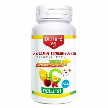 Dr. Herz C-vitamin 1500mg + D3+Cink RETARD filmtabletta 60db