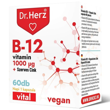 Dr. Herz B12-vitamin 1000 mcg + Szerves Cink kapszula 60db