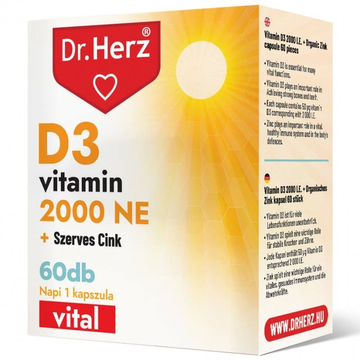 Dr. Herz D3-vitamin 2000NE + Szerves Cink kapszula 60db