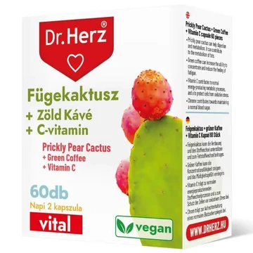 Dr. Herz Fügekaktusz + zöldkávé + C-vitamin kapszula 60db