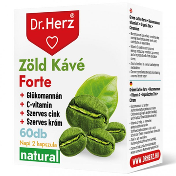 Dr. Herz Zöld Kávé Forte + C-vitamin + Glükomannán kapszula 60db