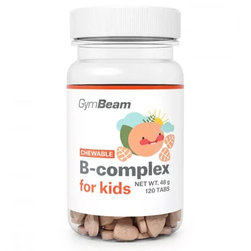 GymBeam B-komplex sárgabarack ízű rágótabletta gyerekeknek 120db