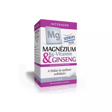 Interherb Magnézium + B6-vitamin + Ginseng tabletta 30 db