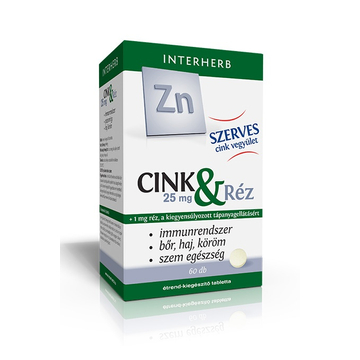 Interherb szerves Cink 25 mg + Réz tabletta 60 db