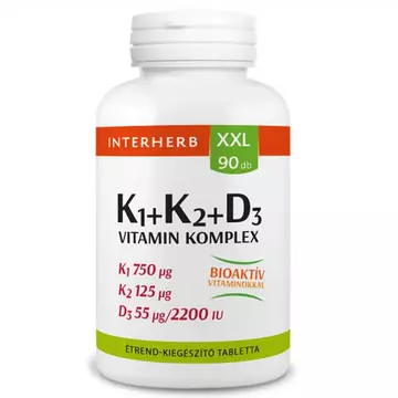 Interherb XXL K1+K2+D3-vitamin tabletta 90db