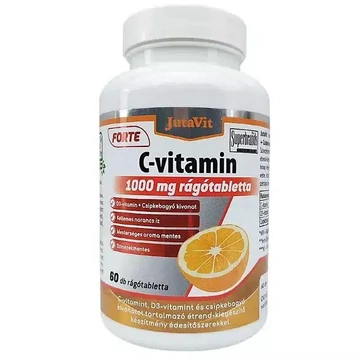 Jutavit C-vitamin Forte 1000mg+D3 narancs ízű rágótabletta 60db