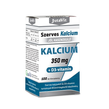 JutaVit Szerves Kalcium 350mg +D3 vitamin tabletta 100db