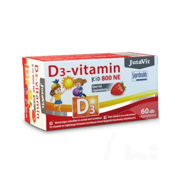 JutaVit D3-vitamin 800NE KID eper ízű rágótabletta 60 db