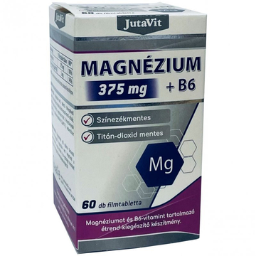 JutaVit Magnézium 375mg+B6-vitamin tabletta 60db