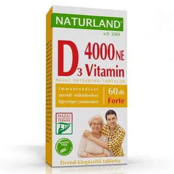 Naturland D-vitamin 4000NE Forte tabletta 60db