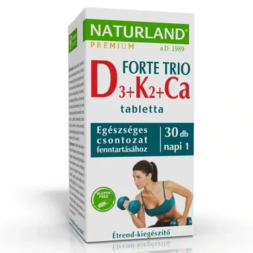 Naturland D3-vitamin + K2-vitamin + Kalcium forte trió tabletta 30db