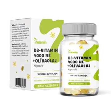 Netamin D3-vitamin 4000NE+olívaolaj kapszula 100db