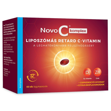 Novo C Komplex Liposzómális RETARD C-vitamin+D3+Cink kapszula 60db
