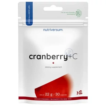 Nutriversum Cranberry (Tőzegáfonya) + C-vitamin kapszula 30db