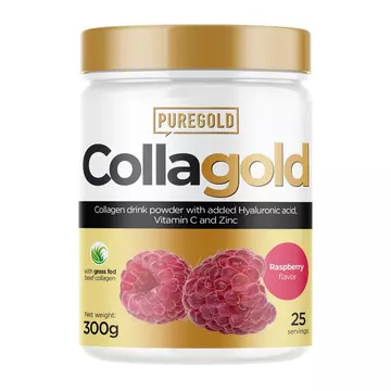 Pure Gold CollaGold Marha és Hal kollagén italpor hialuronsavval málna 300g