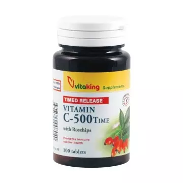 Vitaking 500mg C-vitamint és csipkebogyót tartalmazó RETARD tabletta 100db