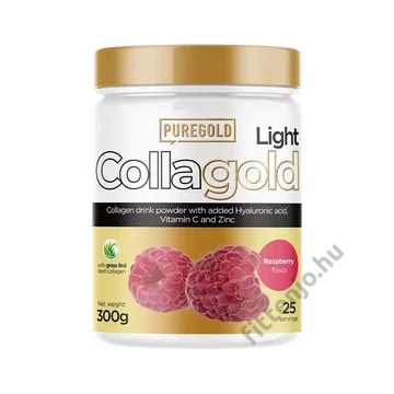 CollaGold Marha és Hal kollagén italpor hialuronsavval - Light Raspberry - 300g - PureGold