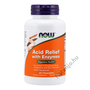 NOW Foods Relief with Enzymes rágótabletta 60 db